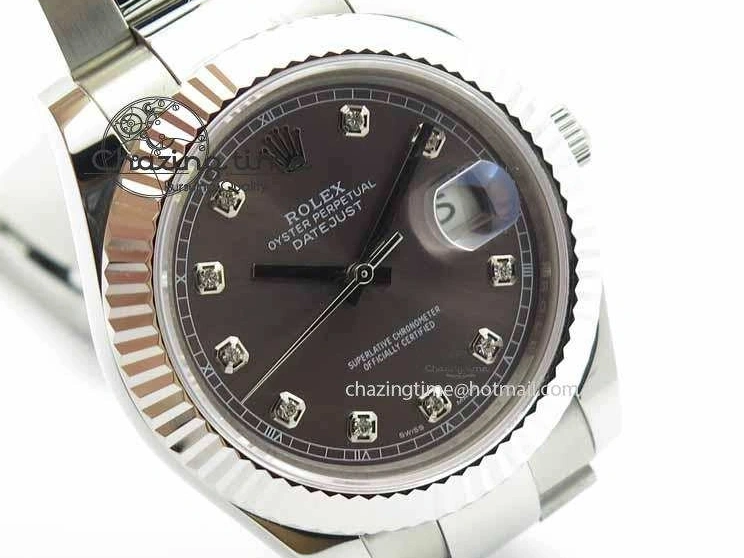 0214 Packable DateJust II 41mm SS BP Maker Best Edition Gray Dial Diam On SS Bracelet SA 3729